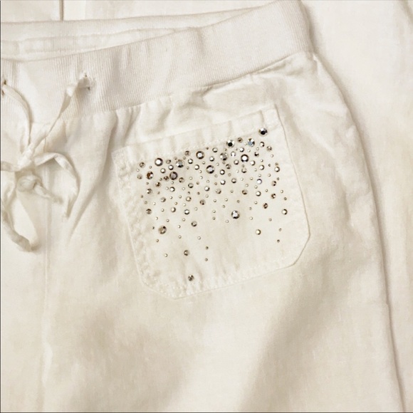 INC International Concepts Pants - I.N.C. White Linen Drawstring Pant, Women's 6P